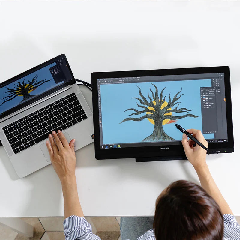 Huion Kamvas 20 Graphics Tablet 19.53 Inch Professional Screen with AG Glass Drawing Display Digital Stylus 8192 Levels Pressure