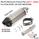 Slip on 51mm Motorcycle Exhaust System Muffler Escape Modified Middle Link Pipe For KTM DUKE 125 250 390 RC390 2017 18 2019 2020