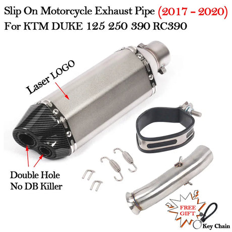 Slip on 51mm Motorcycle Exhaust System Muffler Escape Modified Middle Link Pipe For KTM DUKE 125 250 390 RC390 2017 18 2019 2020