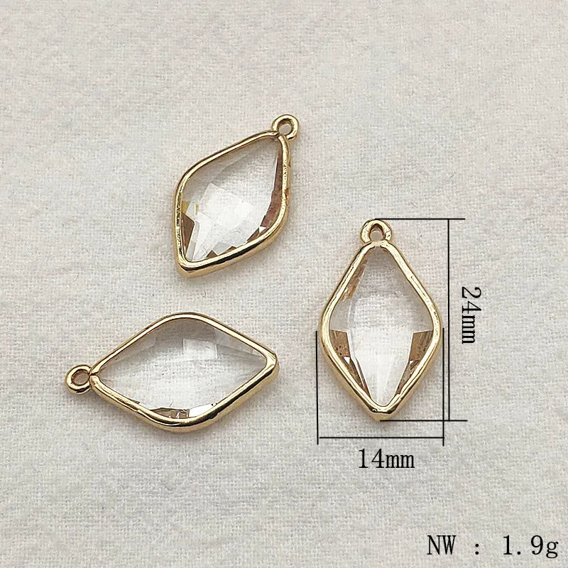 New Arrival! 24x14mm 50pcs Copper Crystal Oval Charm For Handmade Earring Necklace Parts DIY Accessories,Jewelry Findings