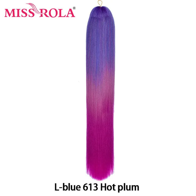 Miss Rola Synthetic 28Inch 100G 2023 New Hair Extension Yaki Straight Jumbo Braiding Hair Pre-Stretched Braid Kanekalon Hair