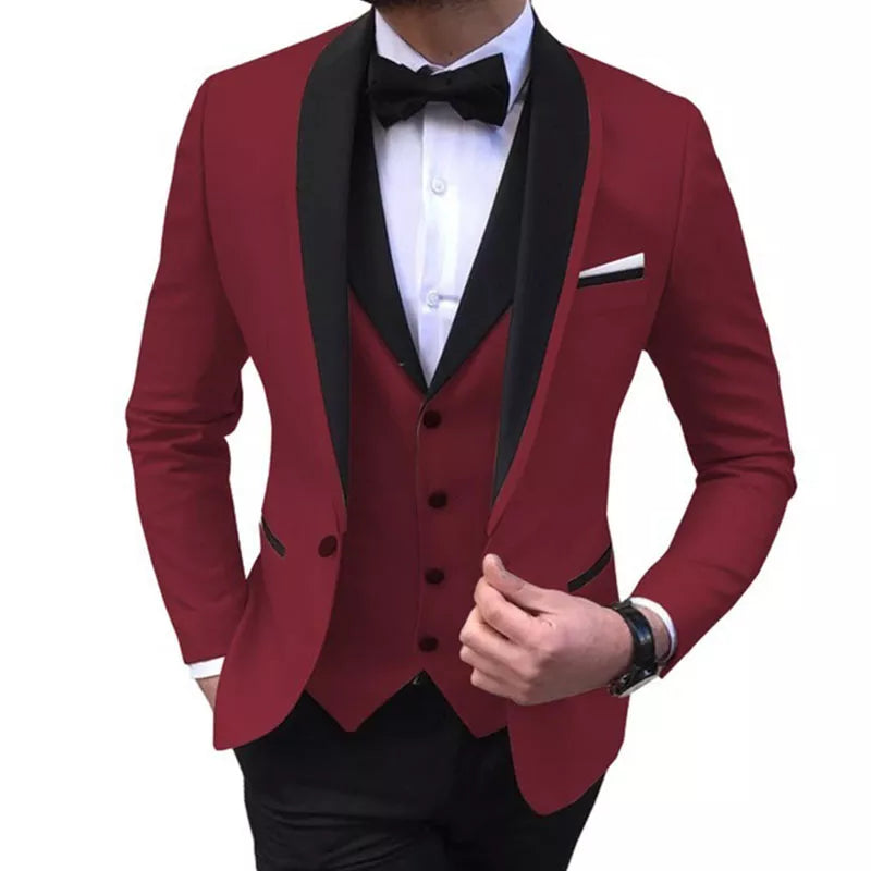 Party Dresses Jacket+Pants+Vest Fashion Suits For Men Slim Fit Party Casual Male Blazer Formal Occasion Dresses Homme Costume