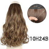 Hair Extensions No Clips Synthetic Fake Hair Ombre Pink Blonde Brown Black Natural Wavy Curly False Hair Piece For Woman