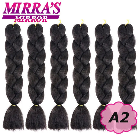 Synthetic Jumbo Braids Hair Omber Braiding Hair Extensions for Women Yaki Texture Black Blue Fake Hair Mirra’s Mirror