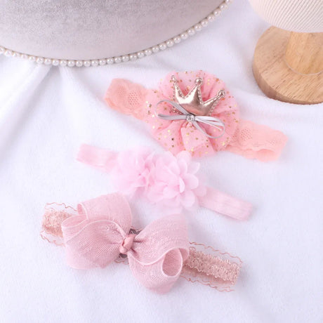 3pcs/lot Newborn Headwear Baby Girl Flower Headbands Lace Hair Bands Party Headband Turban Infant Newborn Hair Accessories