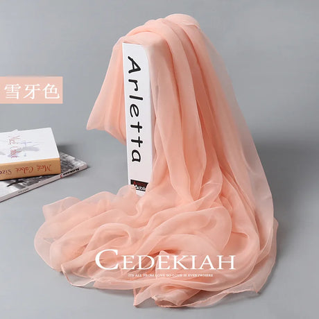 Korean Solid Color Transparent Sexy Thin Chiffon Beach Towel Sunscreen Shawl Women Summer Air Conditioning Ice Silk Scarf  T63