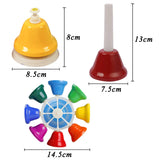 8-Note Hand Bell Children Music Toy Rainbow Percussion Instrument Set 8-Tone Bell Rotating Rattle Beginner Educational Toy Gift