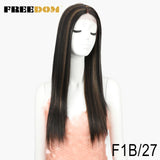 FREEDOM Synthetic Lace Front Wig For Black Women Long Straight Middle Part Wig High Temperature Red Blonde Ginger Cosplay Wigs