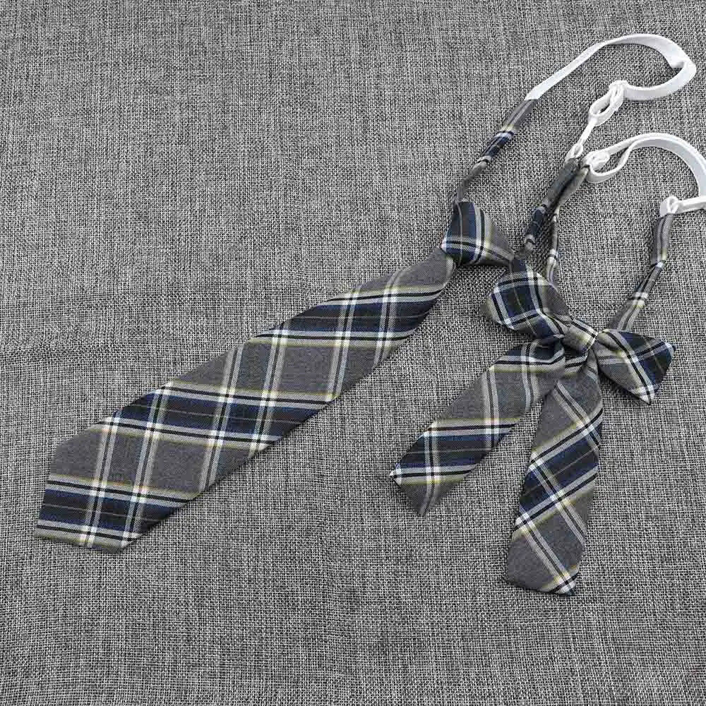 Hand-Made Necktie Bowtie Set High Quality Boy Girl School Suit Shirts Student Butterfly Striped Plaid 100%Cotton Accessory Trend