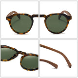 GCV Brand Advanced Walnut Wood Hawksbill Leopard Grain Frames Ultralight Sunglasses Men Women Female Polarized  Delicate Fashion