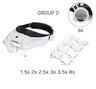 LED Headband Magnifier Hands Free Magnifying Glasses For  Jewelry Loupe Watch Electronic Repair 1.5x2x2.5x3x3.5x8x Lens Loupe