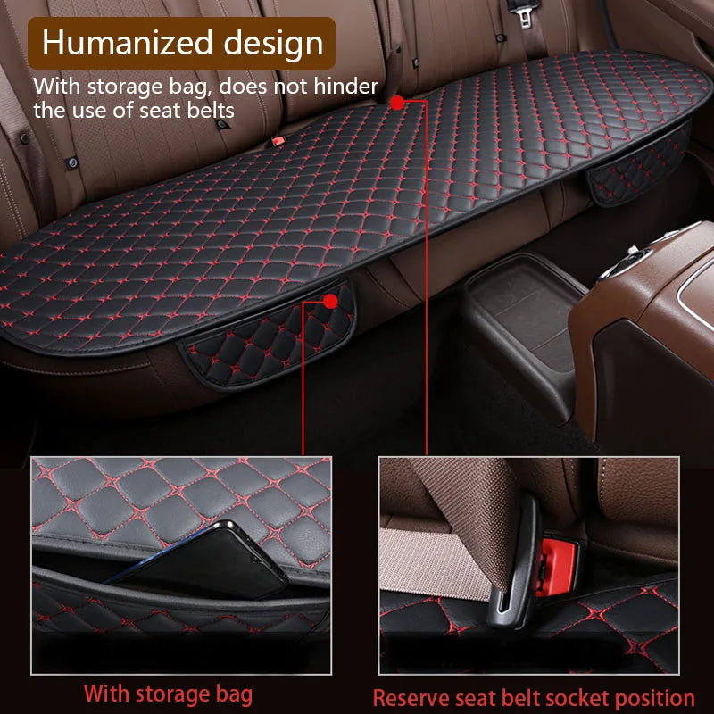 SEAMETAL Universal Car Seat Covers Pu Leather Car Seat Protector Four Seasons Car Seat Cushion Chair Carpet Pad Auto Accessories