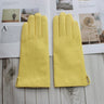 New women's leather color gloves sheepskin classic straight style knitted lining spring driving mittens autumn