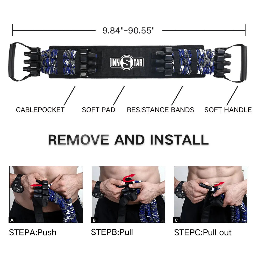 INNSTAR Bench Press Resistance Bands Chest Expander Push-ups Muscle Training Home Gym Workout Fitness Equipment Elastic Band