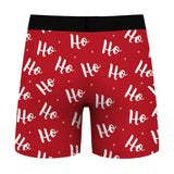 Mens Christmas Printed Shorts Underwear Mid Waist Elastic Waistband Boxer Briefs Shorts Breathable Underpants