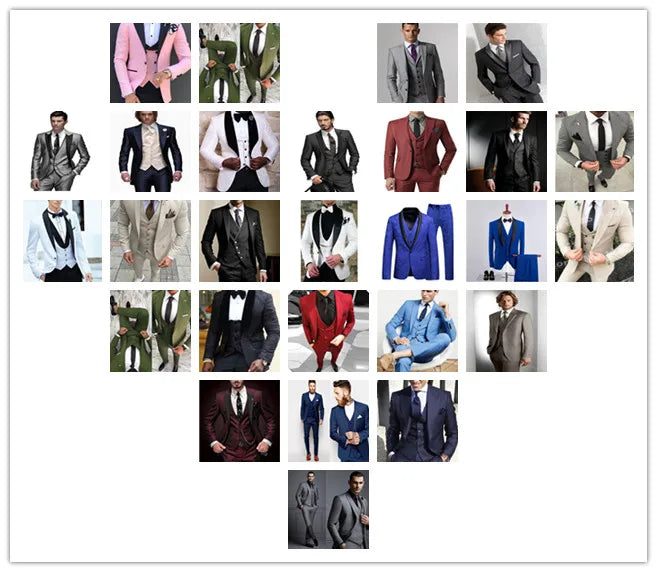 Pale Pink Jaquard Suits for Men 3 Pieces One Button Blazer Tuxedos Suit Set Prom Party Homecoming Student Clothes Coat+Vest+Pant