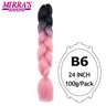 Jumbo Braiding Hair Extensions 24inch Ombre Hair For Braids 5Pcs Box Braid Yaki Texture Synthetic Fiber Fake Hair Mirra’s Mirror