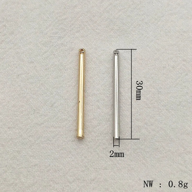 New Arrival! 30/60mm 100pcs Brass Pendants Cylinder Charm For Handmade Necklace Earrings DIY Parts,Jewelry Findings & Components