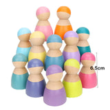 Wooden Rainbow Block Wood Stacking Toys Grimms Rainbow Building Blocks Balls Montessori Eductaional Toy Kids Rainbow Stacker