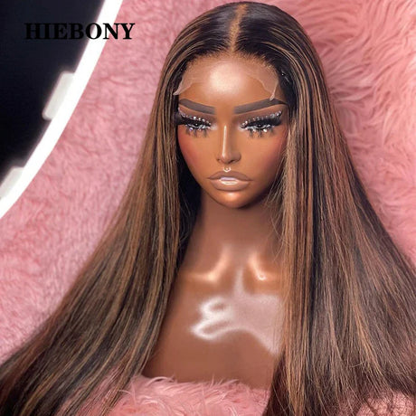 Highlight Straight Lace Front Wig Human Hair 250% Glueless 4x4/5x5/6x6 Closure Wig 13x6 Lace Frontal Wigs Pre Plucked Hairline