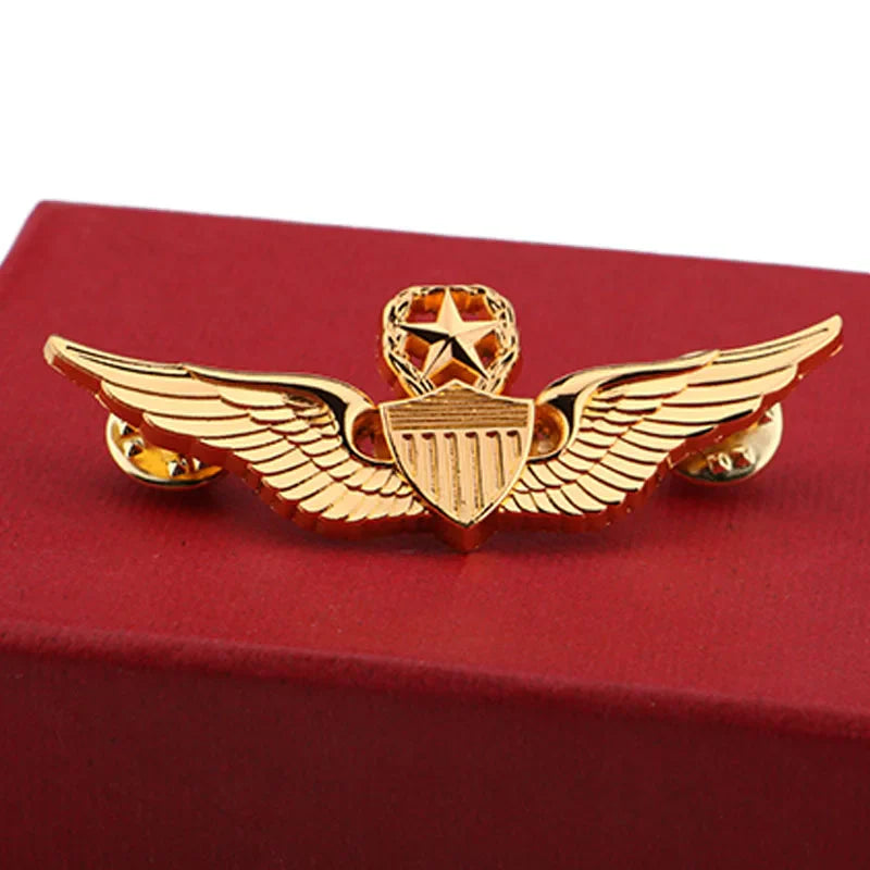 Classic Men Brooches Vintage WWII USAF Wings Military Command Pilot Metal Wings Metal Badge Pin Army Fans Nostalgic souvenirs