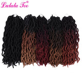 Goddess Nu Locs Soft Curly Faux Locs Crochet Hair Braids 18inch Synthetic Ombre Braiding Hair Extensions Pre Loop