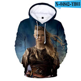 2021 Vikings Ragnar Lothbrok 3D 3D Hoodie Pullovers Sweatshirt Round Neck 3D Hoodie Pullover Men/women Pullovers Boys/girls Stre