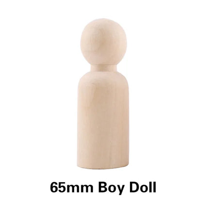 Wooden Doll Peg Baby Teether DIY Color Painting Peg Dolls Unfinished Wood Blank Male & Female Doll Bodies Decoration Toys