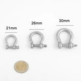 Screw Climbing Gear Carabiner, Stainless Steel, Gold Color, U Pendant, Snap Hook, Charm, Buckle Clasp, Shackle, 3Pcs