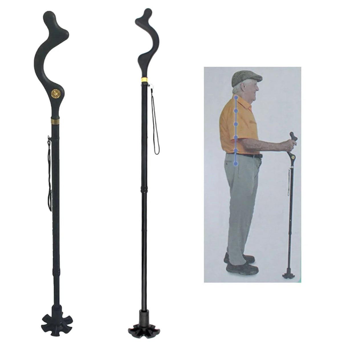 Portable Walking Cane Walking Stick with Handle Heavy Duty Aluminum Alloy