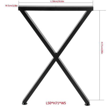 2pcs 40cm/71cm Wrought Iron Table Legs Metal X-Shape Furniture Legs Coffee Tables Stand Foot Sofa Desk Furniture Accessories