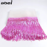 2Yards 30cm DIY Wedding Party Dress Fabric Trims Fringe Tassel Sequins Paillette Lace Ribbon Handmade Sewing Clothes Accessories