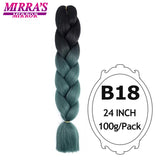 Jumbo Braiding Hair Extensions 24inch Ombre Hair For Braids 5Pcs Box Braid Yaki Texture Synthetic Fiber Fake Hair Mirra’s Mirror