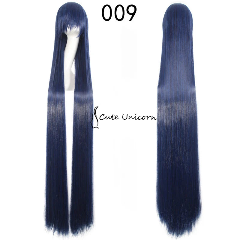 150 cm Wig Anime Cosplay 150cm Lolita Long Hair Lavender Blue Black Red Gray Wig Halloween Costume For Women Adult