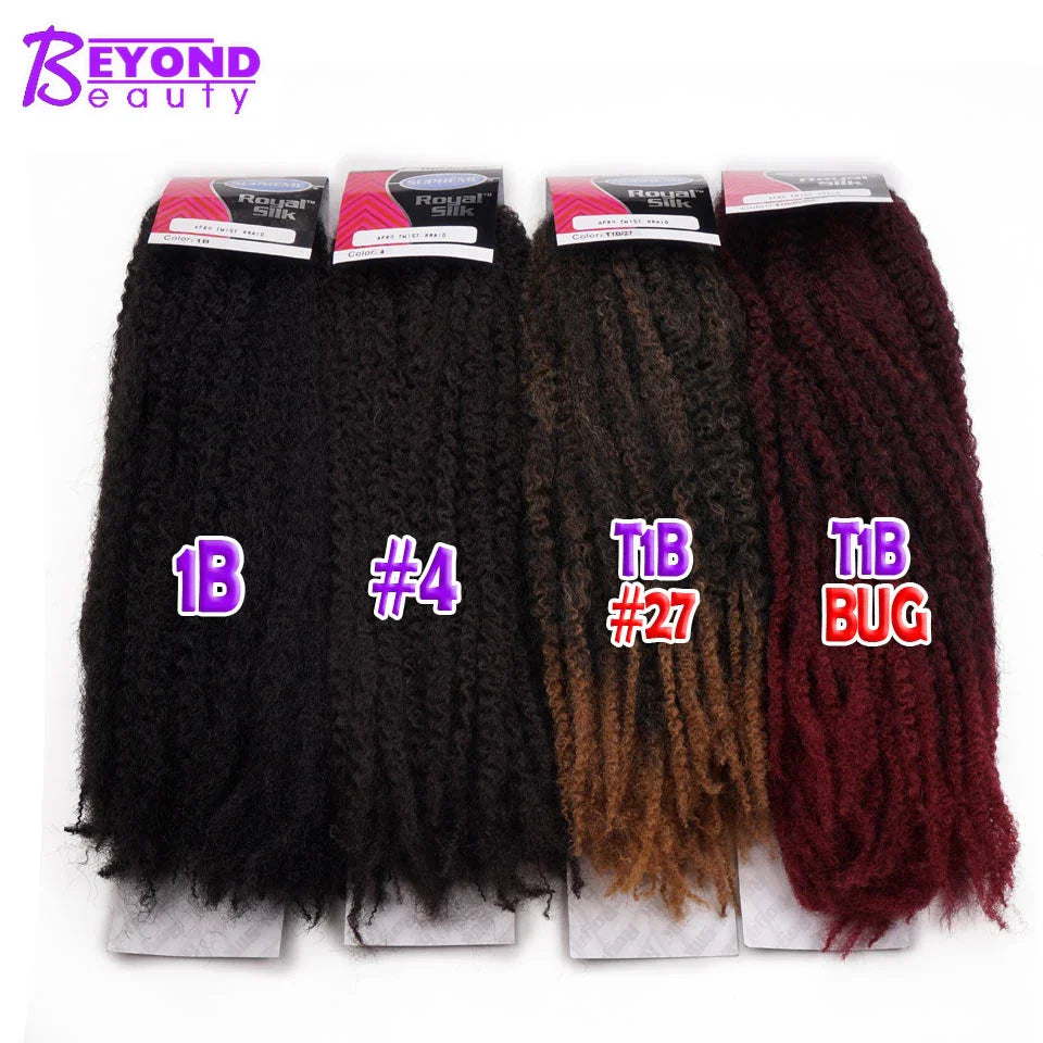 18inch Synthetic Afro Kinky Marley Braids Hair Soft Jumbo Crochet Braids Hair Extensions For Women Long Ombre Marley Twist Hair