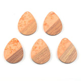 10PCS Water Drop Earrings Accessories Natural Wood & Resin Splicing Hand Made DIY Making Charms Jewelry Findings & Components