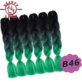 Synthetic Ombre Hair Jumbo Crochet Braiding Hair For Women Blonde Golden Green Brown Colorful Hair 6packs 24Inch 100G Wholesale