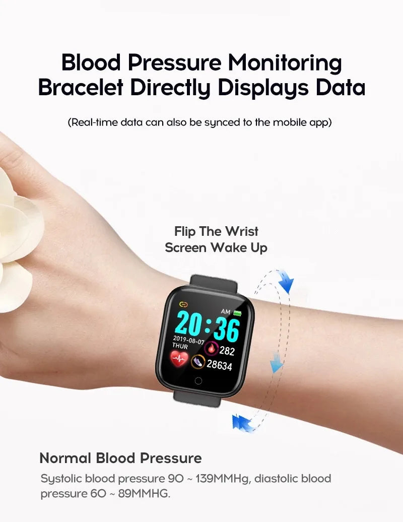 Smart Pedometer Bracelet Heart Rate Blood Pressure Monitor Bluetooth Fitness Smart Watch Wristband for IOS Android