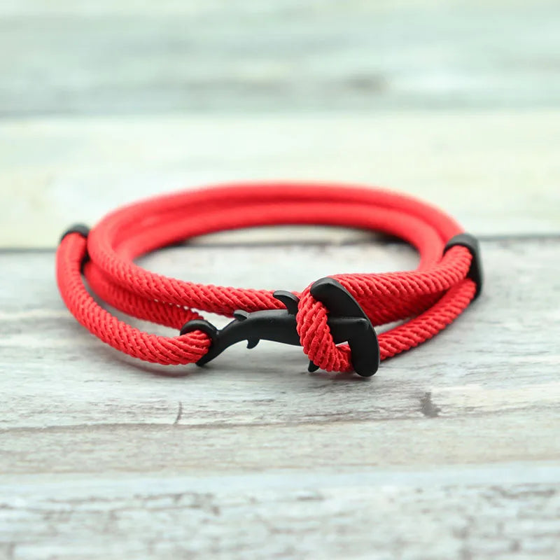 Handmade Adjustable Milan Rope Bracelet Bohemia Hammerhead Shark Braclet Trendy Red Thread Braslet Men Women Jewelry Accessories