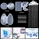 16 Styles Epoxy Casting Molds Set Silicone UV Casting Tools Kits Resin Casting Molds For Jewelry Making DIY Earring Findings