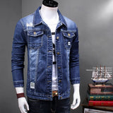 Spring autumn 2020 Fashion Casual teenagers denim jacket male Korean embroidery slim men's jacket clothes stretch denim Coat