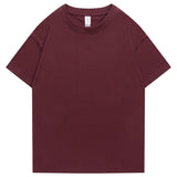 240g XS-4XL Men T-Shirts Male Summer Casual Tshirts Men Short Drop Shoulder Cotton Basic Plain Solid Tee Shirts Women Plus Size