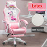 WCG Cute Girl Pink Computer Chair Home Office Furniture Sofa Chair Cartoon Anime Bedroom Lift Rotary Reclining Game Chair