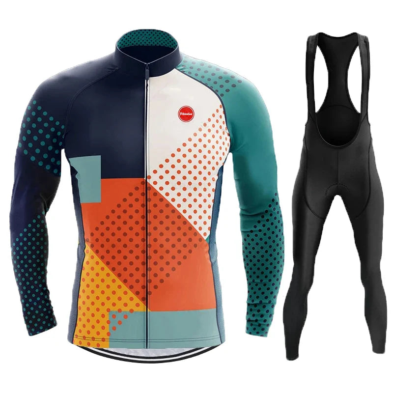 Phtxolue Breathable Long Sleeve Cycling Set Mountain Bike Clothing Autumn Bicycle Jerseys Clothes Maillot Ropa Ciclismo