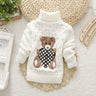 PHILOLOGY 2T-8T bear winter boy girl kid thick Knitted bottoming turtleneck shirts baby high collar pullover toddler sweater