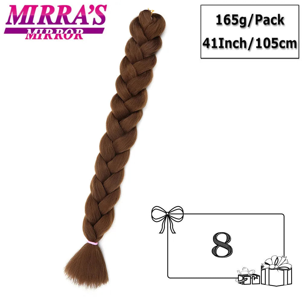 82 Inch Jumbo Box Braids Extensions Afro Synthetic Braiding Hair Ombre Hair for Twist Braid Support Wholesale Mirra’s Mirror