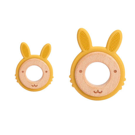 Bite Bites 2pcs/1set Baby Teeth Silicone Cartoon Rabbit Beech Ring Teeth DIY Teething Toys For Teeth Baby Oral Care Accessories