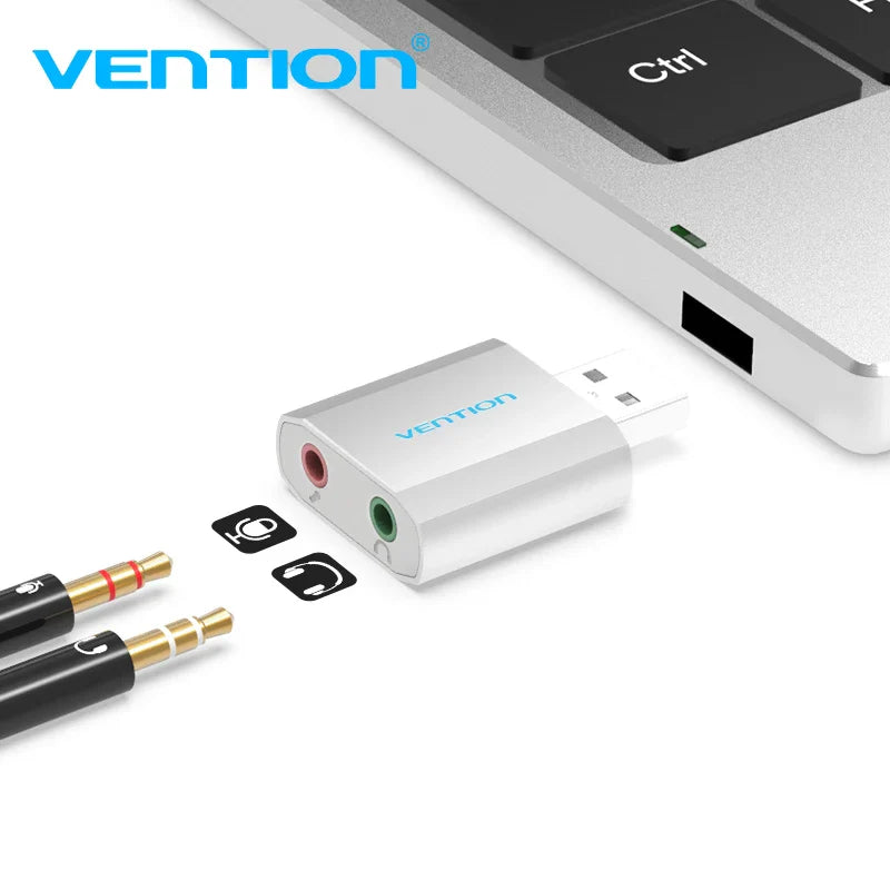 Vention USB Sound Card USB Audio Interface headphone Adapter Soundcard for Mic Speaker Laptop PS4 Computer External Sound Card