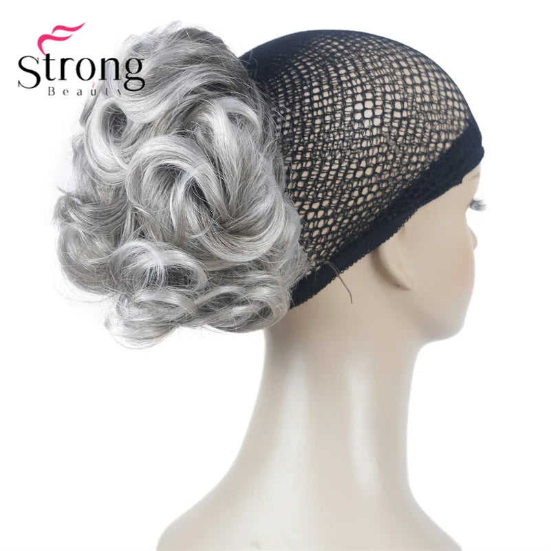 StrongBeauty Silver Short Natural Wave Ponytail Hair Extension With Claw Clip In Hairpiece COLOUR CHOICES