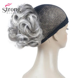 StrongBeauty Silver Short Natural Wave Ponytail Hair Extension With Claw Clip In Hairpiece COLOUR CHOICES